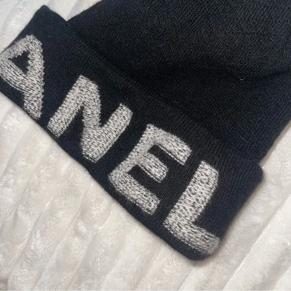 Chanel Beanie | Black and Grey - Picture 4 of 8